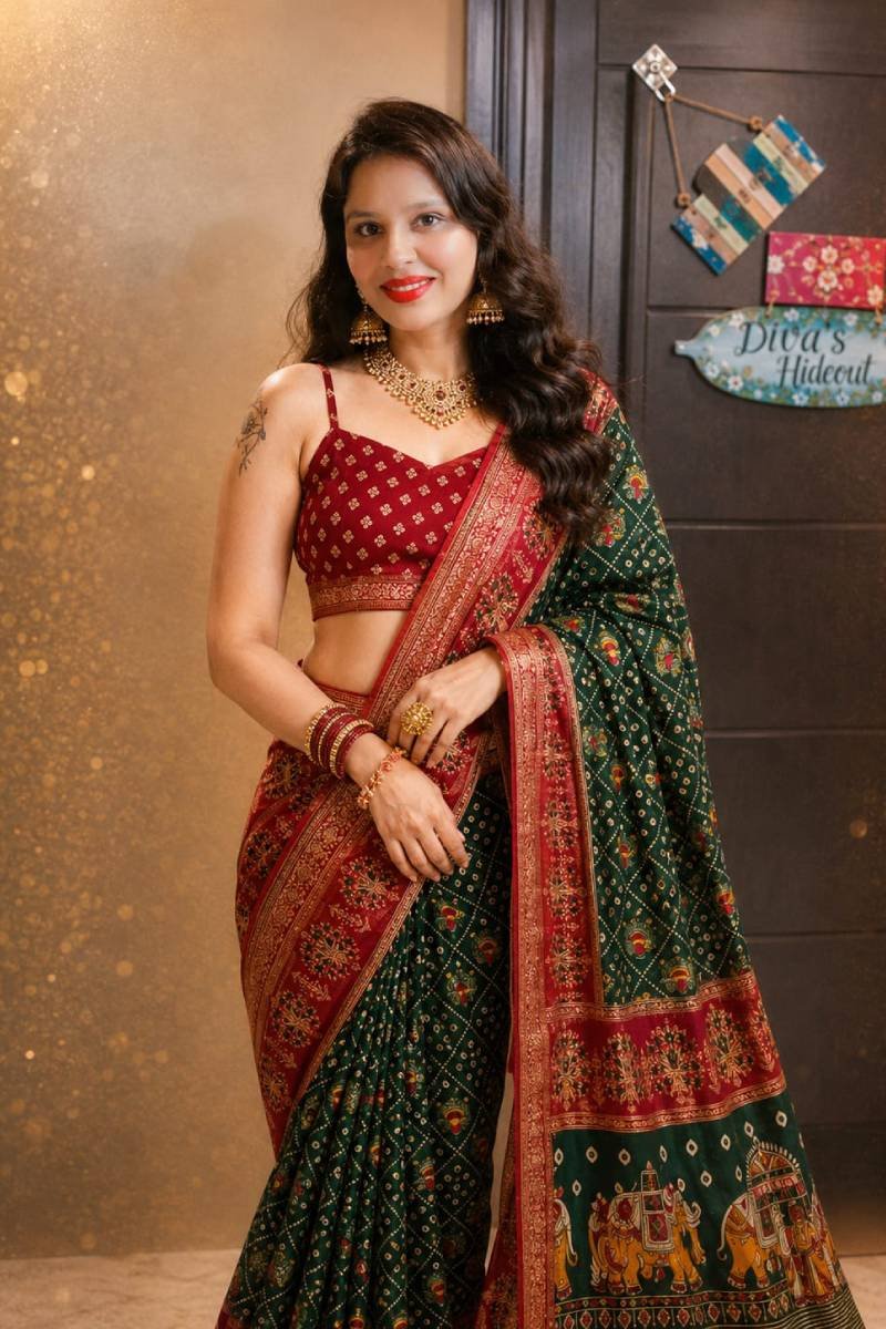 Rajwadi Gaj Yatra Saree - Image 4