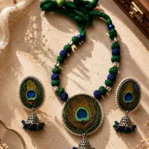 Mayurika – Handcrafted Peacock Elegance Necklace Set