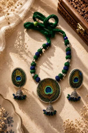 Mayurika – Handcrafted Peacock Elegance Necklace Set