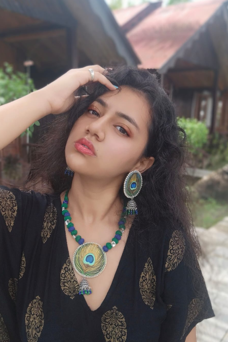 Mayurika – Handcrafted Peacock Elegance Necklace Set - Image 5