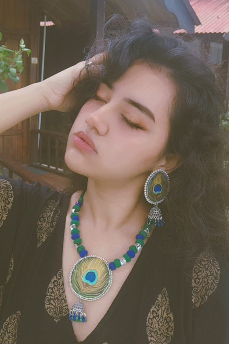 Mayurika – Handcrafted Peacock Elegance Necklace Set - Image 6