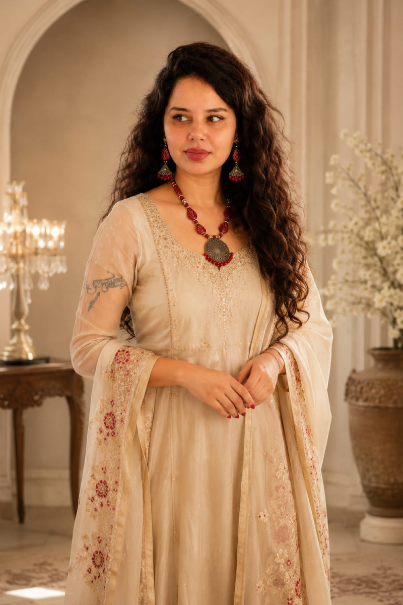 Arunima – Heritage Statement Necklace Set - Image 3