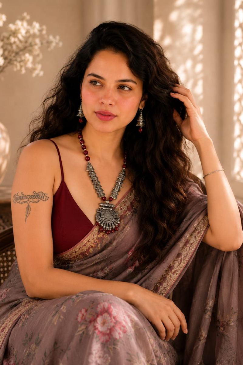 Raktima – Heritage Statement Necklace Set - Image 3