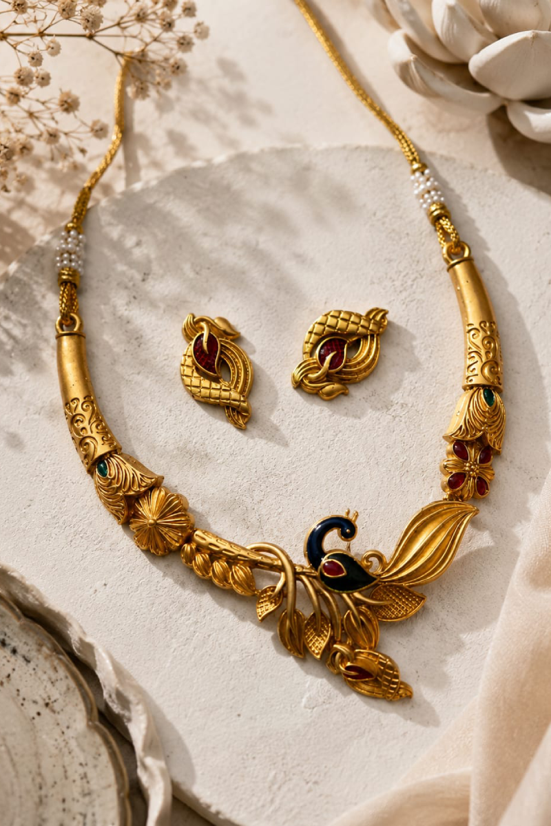Mayurika Royale – Peacock Heritage Necklace Set