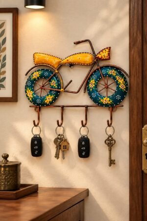 *The Painted Bicycle – Handcrafted Metal Key Holder*