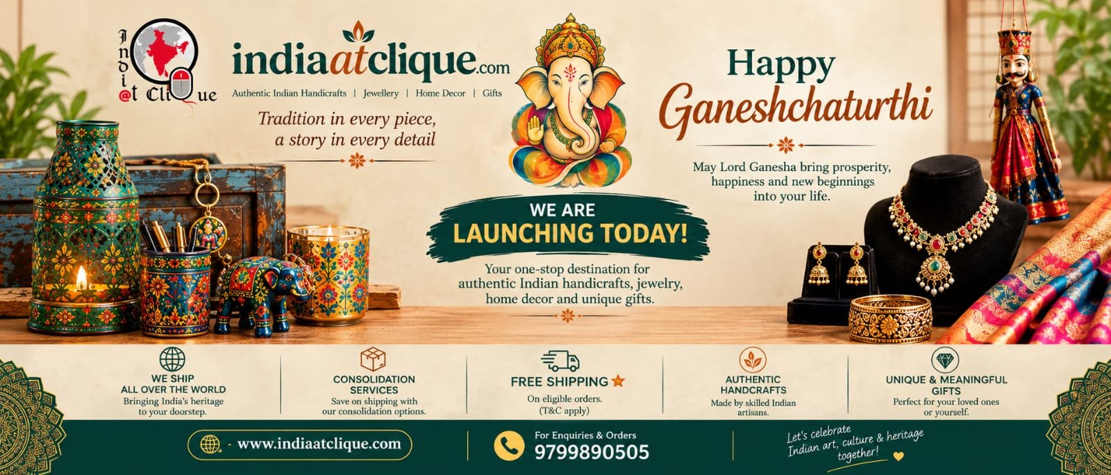 Image ganesh Chturthi 2026 -1 launched website indiaatclique- home page