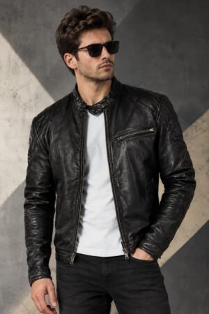 Black Leather Biker Jacket