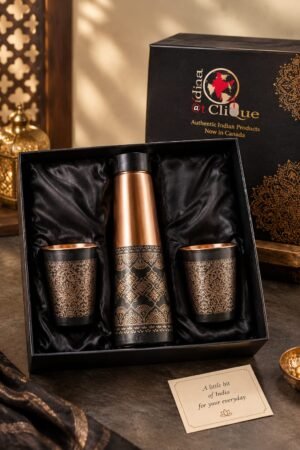 Royal Mandala Copper Bottle & Glass Set